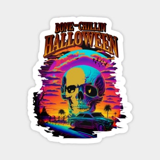 Bone Chillin Halloween Scary Skull Car Spooky Skeleton Horror Haunted House Magnet