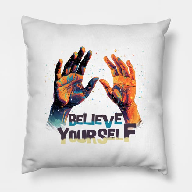 Believe in Yourself: Motivational and Inspirational Quotes Pillow by A Floral Letter Capital letter A | Monogram, Sticker