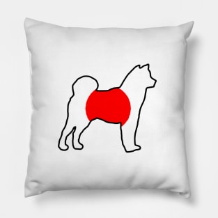 shiba inu flag in silhouette Pillow