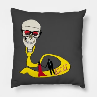 Skull and Tie Path to the Quiet End Pillow