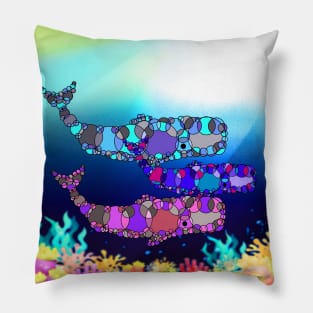 whale family at nigth Pillow