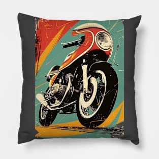 Vintage Speedster- vintage racing motorcycle Pillow