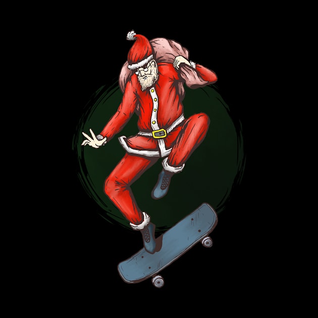 Cool skateboarding Santa by diardo