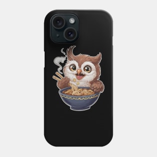 Owl eating ramen - ramen life Phone Case