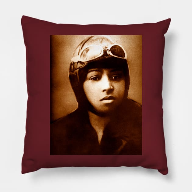 Bessie Coleman (1923) Pillow by truthtopower