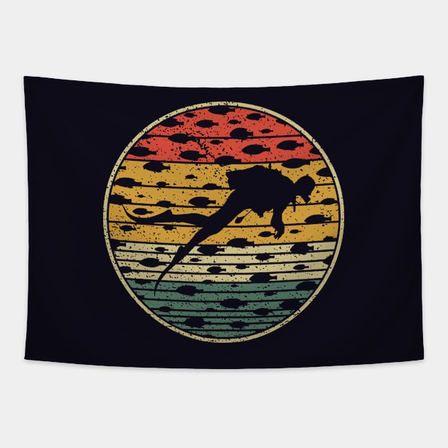 Retro Scuba Diver Tapestry by SweetLog