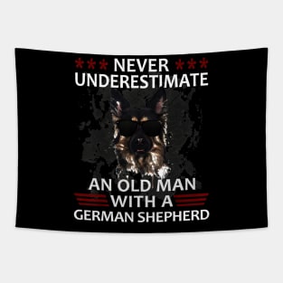 Old man german shepherd dog Tapestry