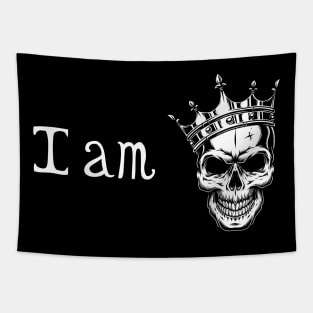 i am king skull and crown Tapestry