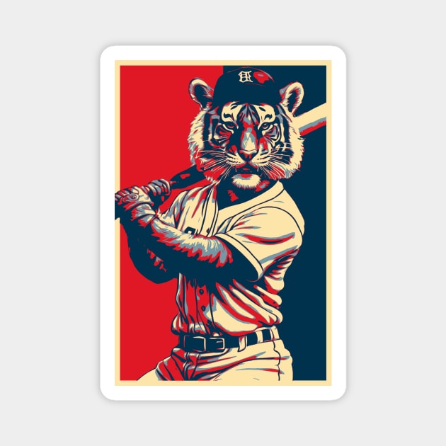 Baseball Tiger HOPE Magnet by DesignArchitect