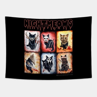 Nightmeows - Contemporary Horror Cats Tapestry