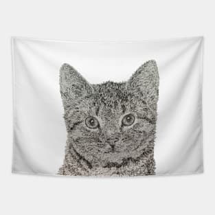 Dotwork Cat Art Print Tapestry