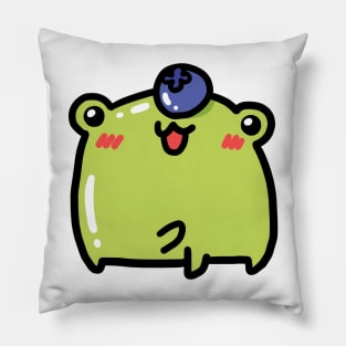 Frog with blueberry hat Pillow
