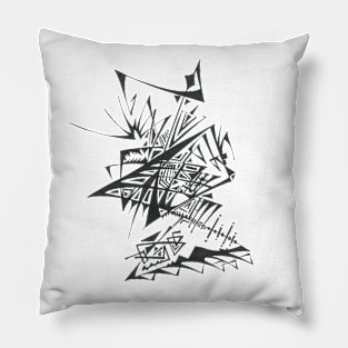 Layers Unique Black White Abstract Art Pillow