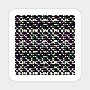 Green and Purple Glitch Checkerboard Lights Magnet