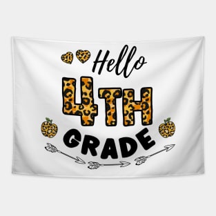 Hello 4th Grade Leopard Back To School Tapestry