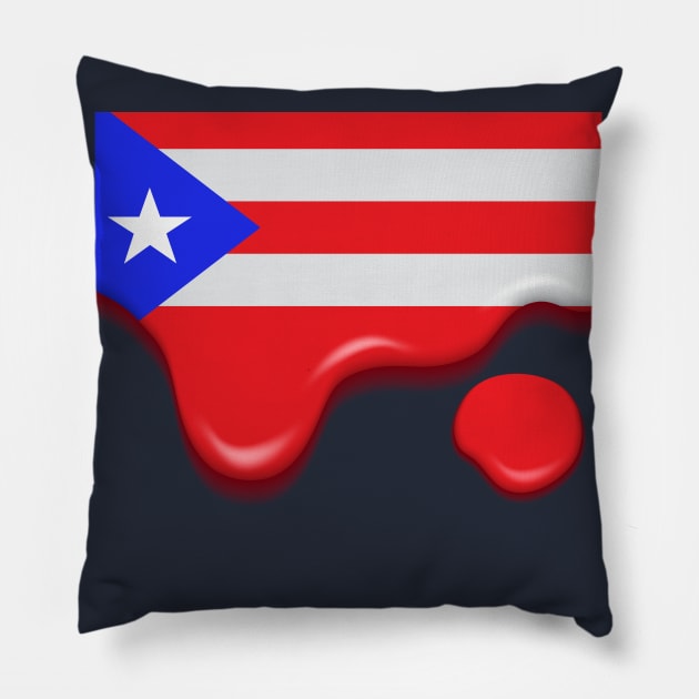 Drip Puerto Rico flag Pillow by lilyvtattoos