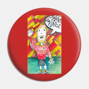 yellow and red footballer Pin