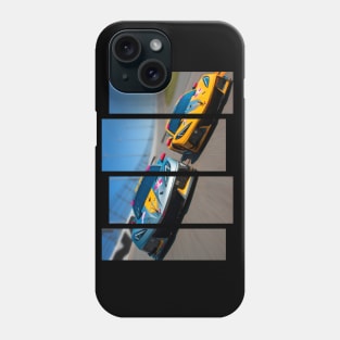 Dual C8.R racecars on Daytona International Speedway race track Supercar Sports car C8 Racing car Phone Case