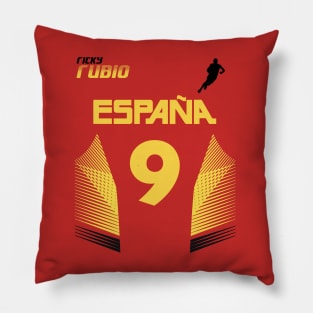 Ricky Rubio Retro Spain Euro National Basketball Fan Art Pillow