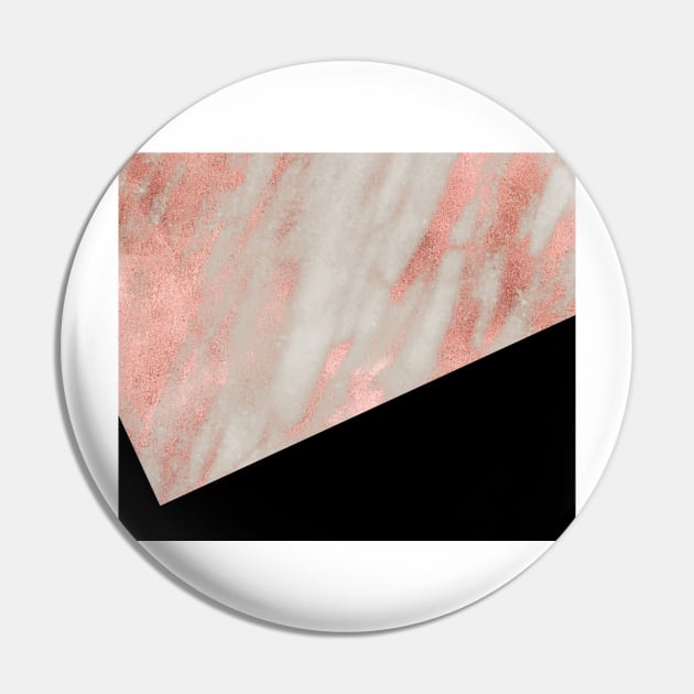 Rose gold marble - classic black Pin by marbleco