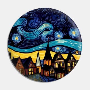 Starry Night Over Hogsmeade Pin