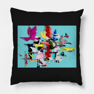 Abstract Birds Pillow