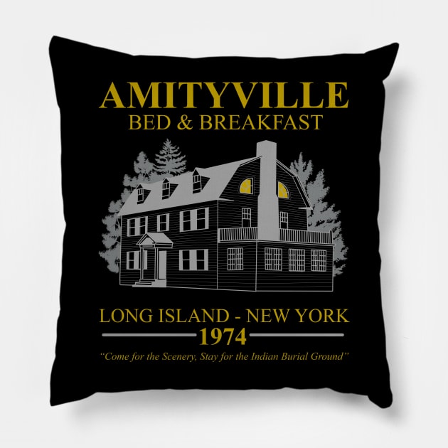 Amityville Bed and Breakfast Pillow by Meta Cortex