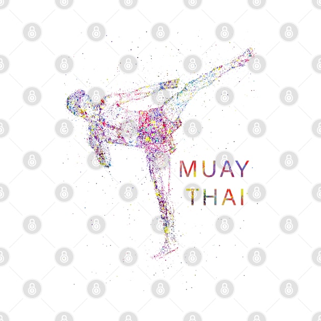 Man muay thai boxing by RosaliArt