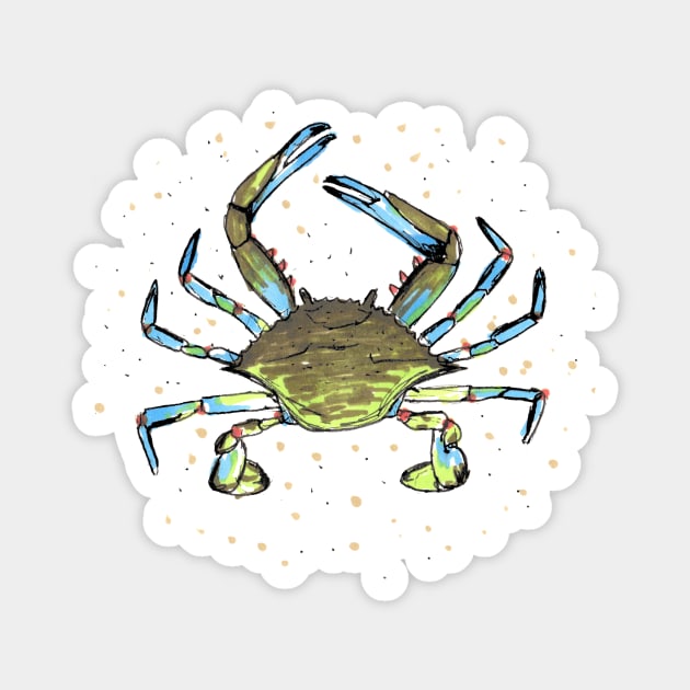 Blue Crab Magnet by LauraKatMax