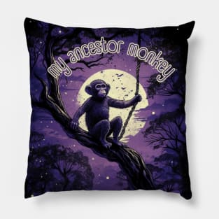 Monkey Art - My Ancestor Monkey Pillow