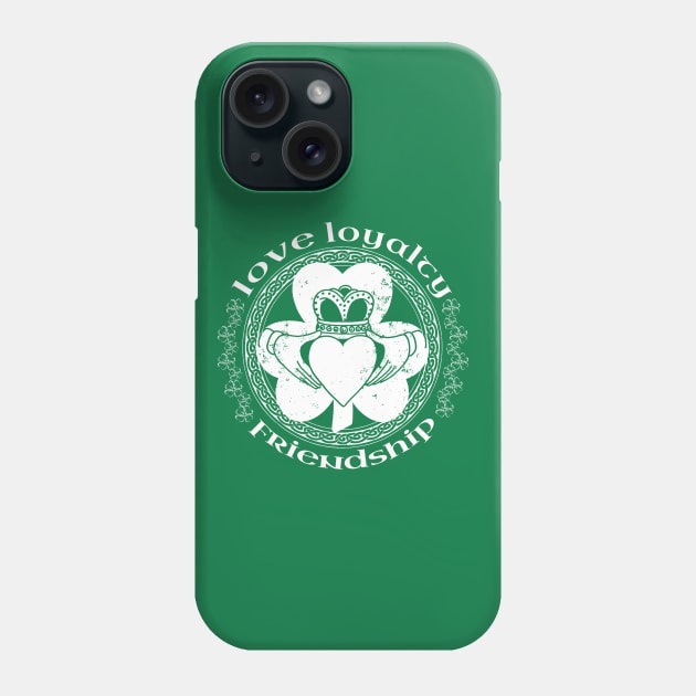 Irish Claddagh Ring Love Loyalty Friendship Shamrock Phone Case by graphicbombdesigns