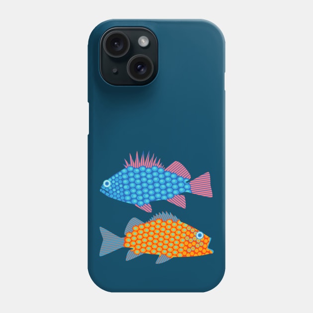 SALISH SEA ROCKFISH Undersea Ocean Graphic Fish - UnBlink Studio by Jackie Tahara Phone Case by UnBlink Studio by Jackie Tahara