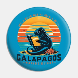 It's a good day to read a book. Marine iguana of galapagos  islands Pin