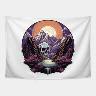 UNDEAD HEAVEN - CAMPING HIKING MOUNTAIN SKULL SHIRT Tapestry