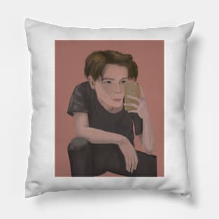 cool t-shirt with a boy Pillow