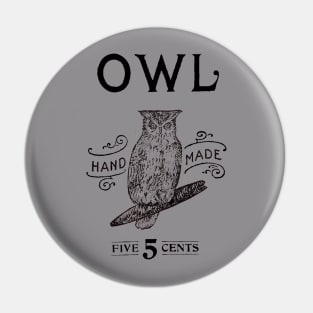 Black Owl Hand Made Cigar Logo Pin