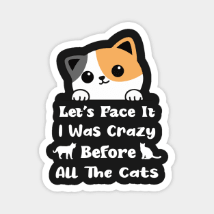 Let's Face It I Was Crazy Before All The Cats Gift For Cats Lovers Magnet