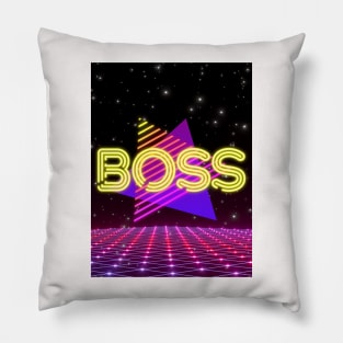 Boss Retrowave Triangle Aesthetic Pillow