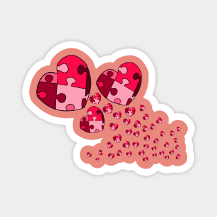 Passionate Confetti Hearts Magnet