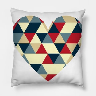 Colorful heart with triangles. Low poly design Pillow