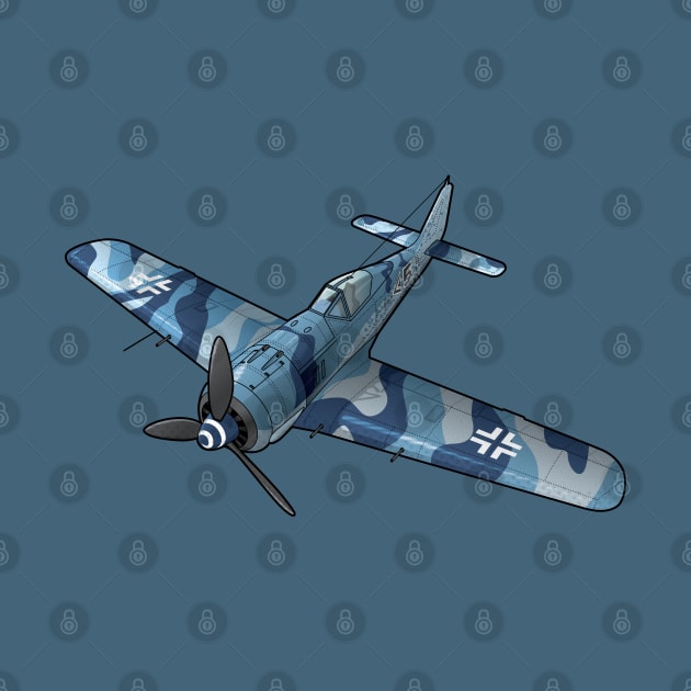 Focke-Wulf FW-190 in blue camo by SunsetGraphics