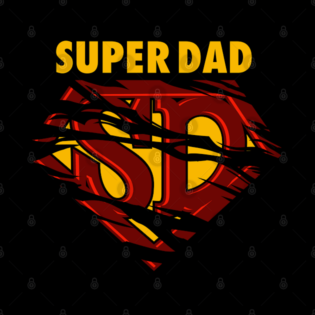 Father - Best Dad - Super Daddy - neg by ShirzAndMore