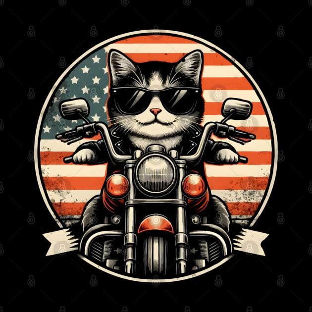 Funny Biker Cat Dad Motorcycle Rider Cat Lover Biker by TopTees