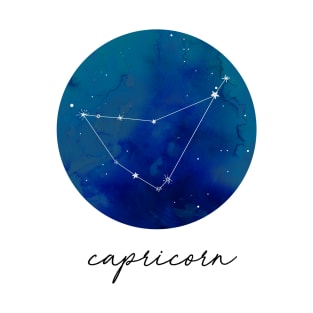 Capricorn Watercolor Zodiac Constellation T-Shirt