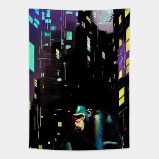 Chimp in City Tapestry