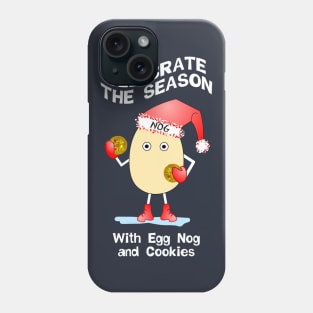 Santa Hat Egg Nog White Text Phone Case