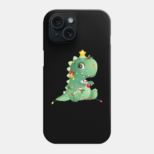 Cute Christmas Tree T Rex Dinosaur Phone Case