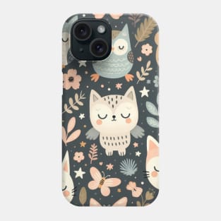 Whimsical Woodland Creatures Pattern 4 Phone Case