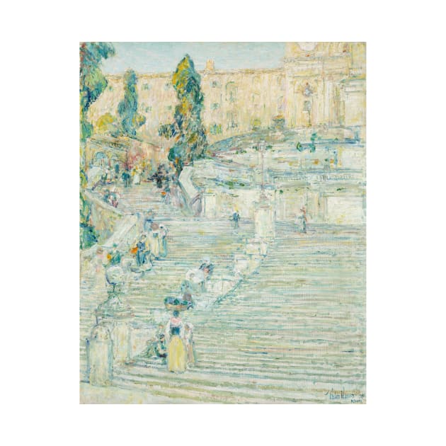 The Spanish Stairs, Rome by Childe Hassam by Classic Art Stall