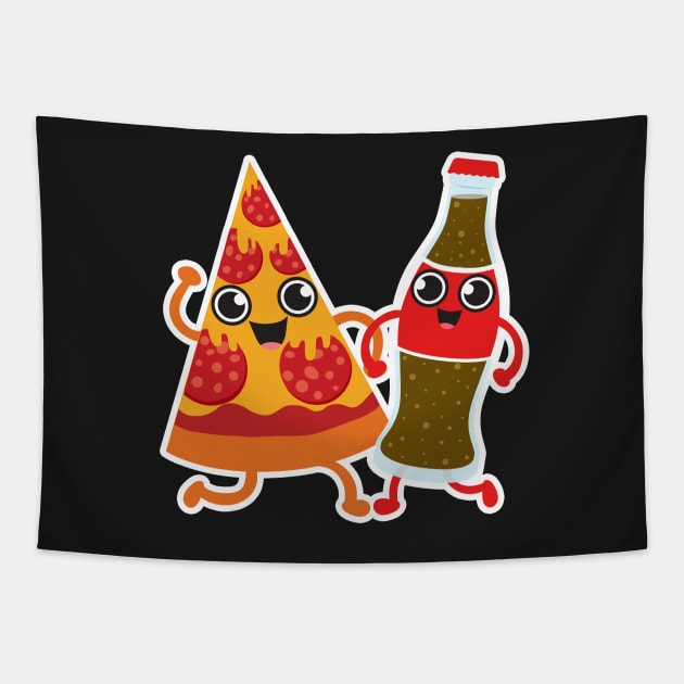 Pizza & Coke Tapestry by Plushism